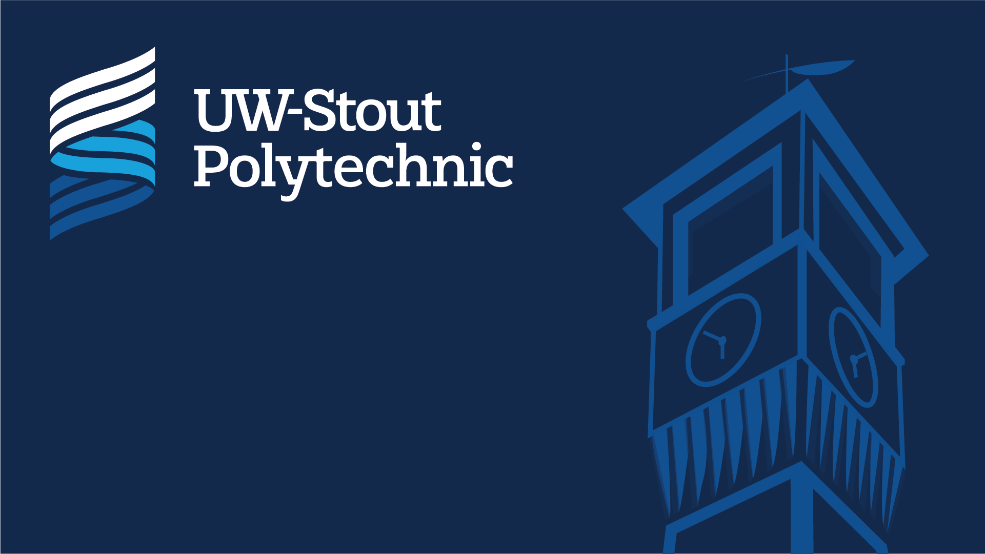 Illustrated UW-Stout Polytechnic Clocktower Digital Wallpaper