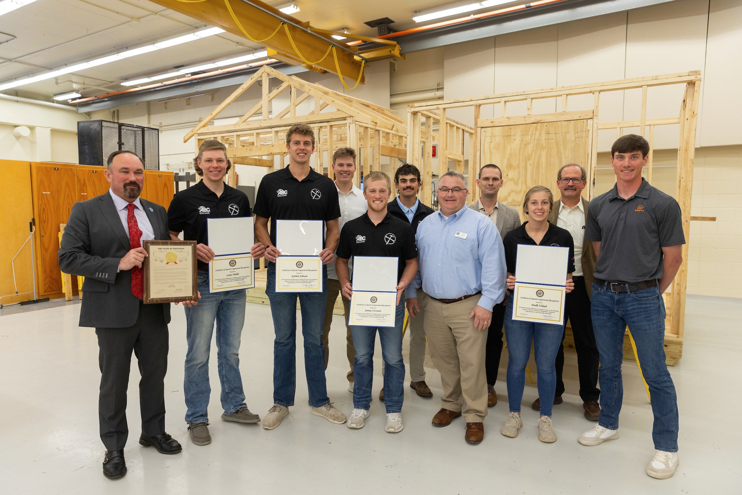 Construction students, who won first place for estimating at the 2024 ABC competition, are recognized by state proclamation.