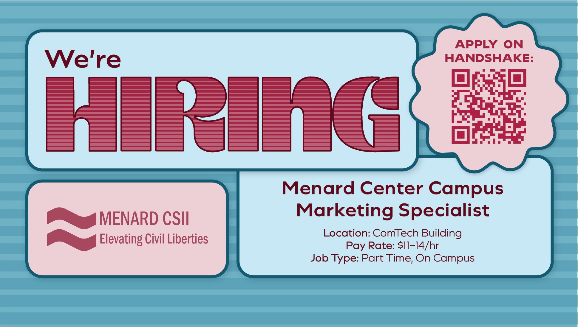 We're Hiring a Menard Center Campus Marketing Specialist!