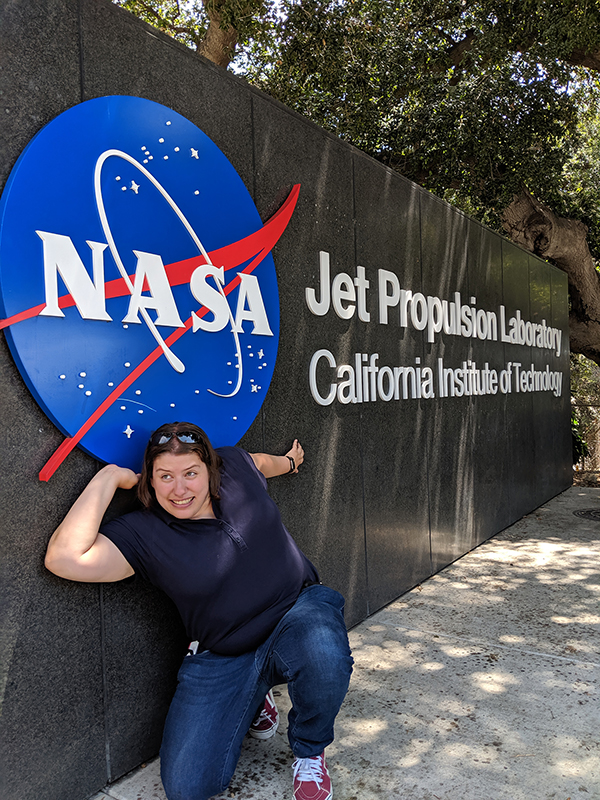 UW-Stout’s Sophie Gelhar enjoys a visit to NASA’s Jet Propulsion Laboratory in California during her NASA summer internship at Ames Research Center in Mountain View, Calif.