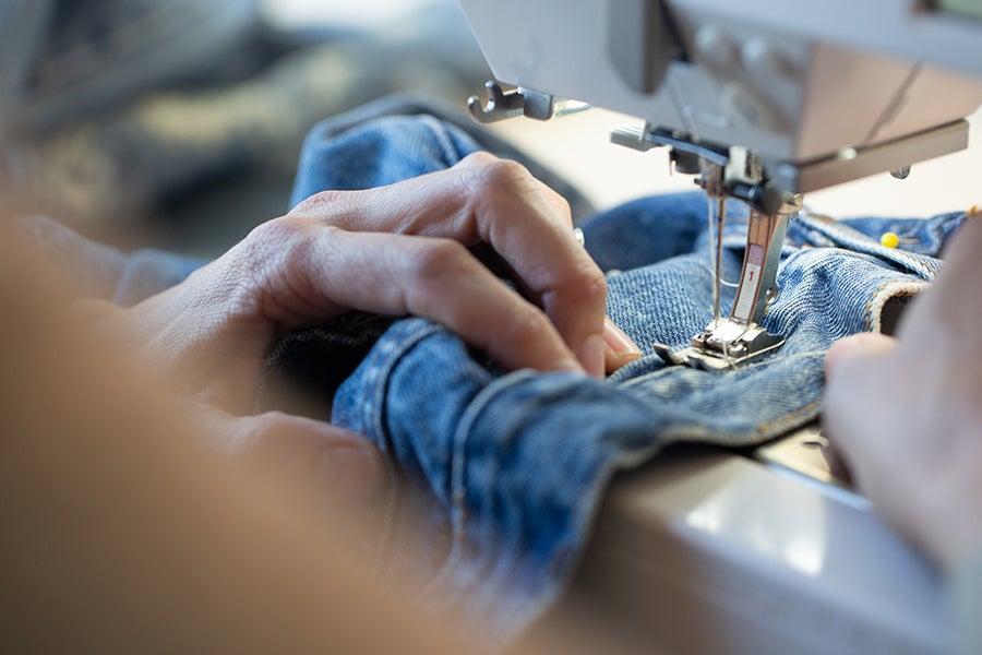 Creating the perfect fit in vintage denim helps repurpose denim jeans.