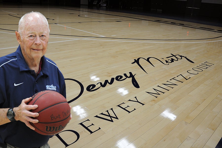 Dwain Mintz on the court named in his honor.