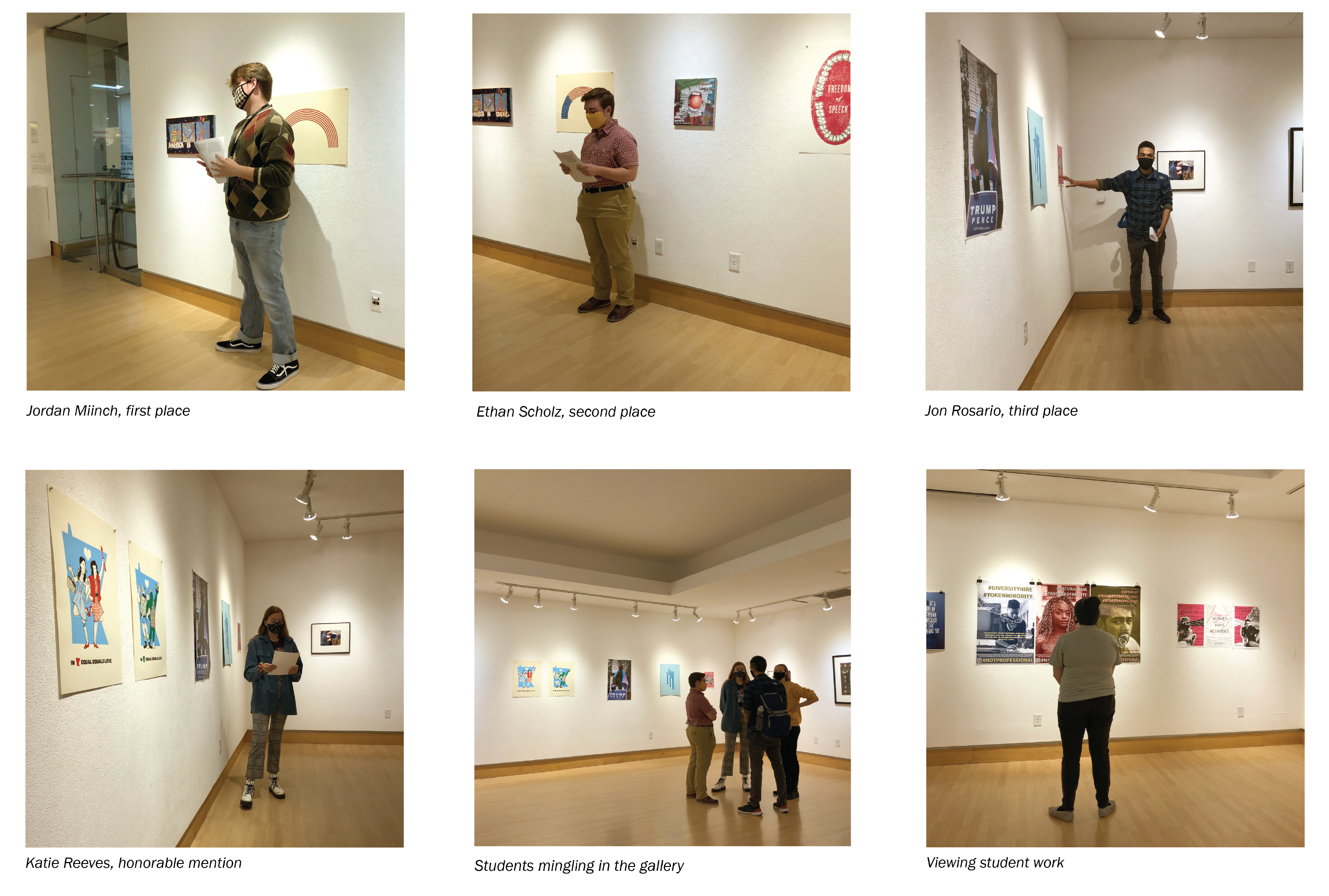Photos of students in gallery