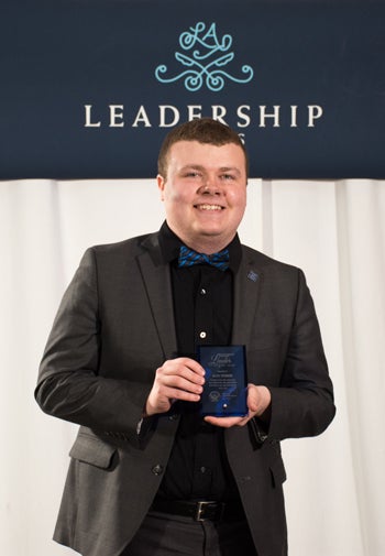 Alex Vernon, Stout Student Association president, received the Outstanding Student Leader of the Year award.