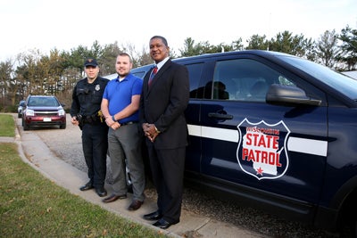  Robert Wood has patrol duties during his practicum with the State Patrol.