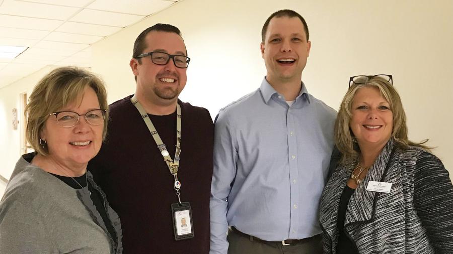Carol Mooney, Chris Neff, Instructor Matt Janisin and Cheryl Kothe. Taken at Gateway Technical College spring 2020, pre-COVID.