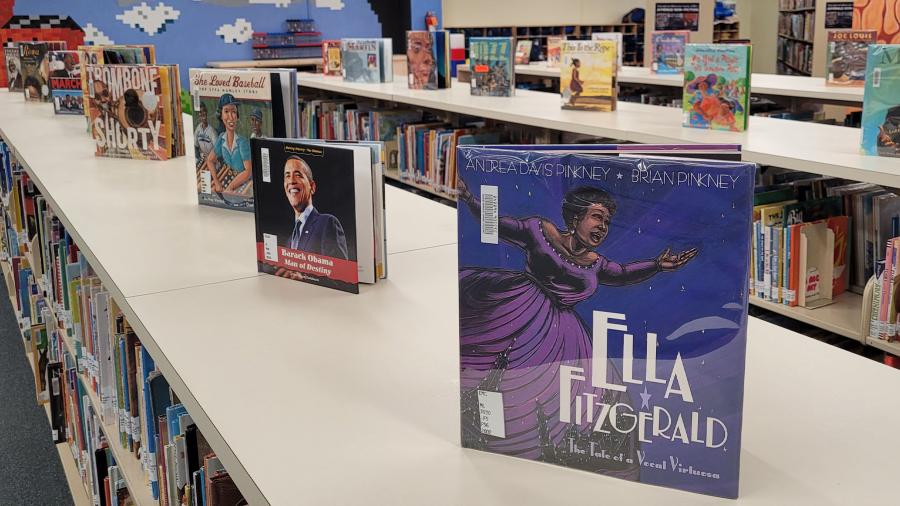 Children's books in the Educational Materials Center, second floor.