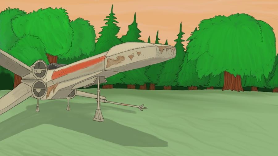 A ship during the film animation created by UW-Stout student Zachary Johnson.