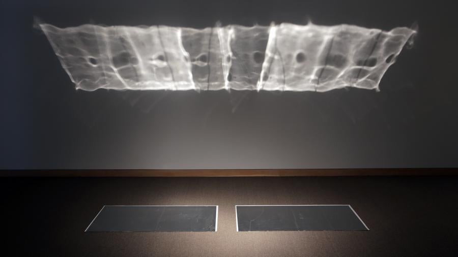 Five reflective light installations were part of a recent art exhibit by Charles Matson Lume, a UW-Stout professor, in Iowa.
