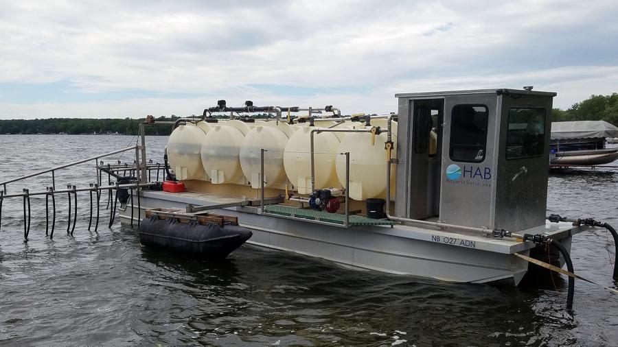 Alum treatments in lakes help remove excessive phosphorous, the cause of algae growth. HAB aquatic Solutions, recently acquired by Solitude Lake Management, applies the alum for UW-Stout’s limnology center.