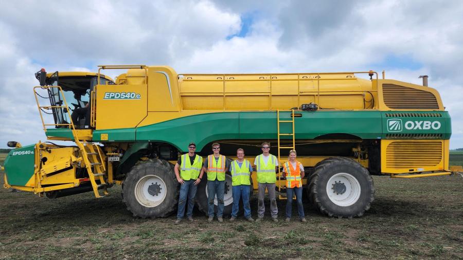 Stout Scholar Nathan Thompson at his engineering internship with Oxbo.