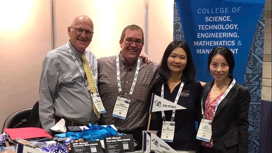 Packaging professors from UW-Stout attending the event were, from left, Gary Borges, Robert Meisner, Min DeGruson and Kate Liu.