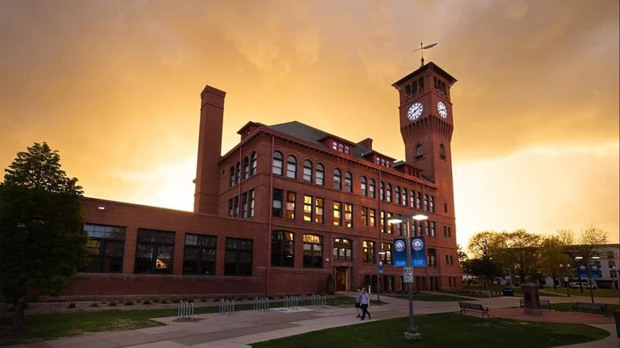 An image of Bowman Hall and the Clock Tower after a storm passed in June has been chosen as the top photo of 2022 at UW-Stout.