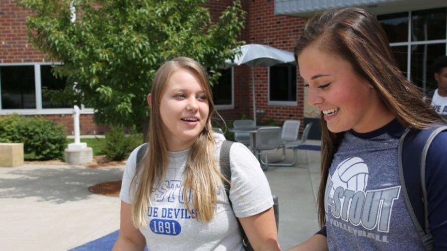 Students walking outside of Memorial Student Center.