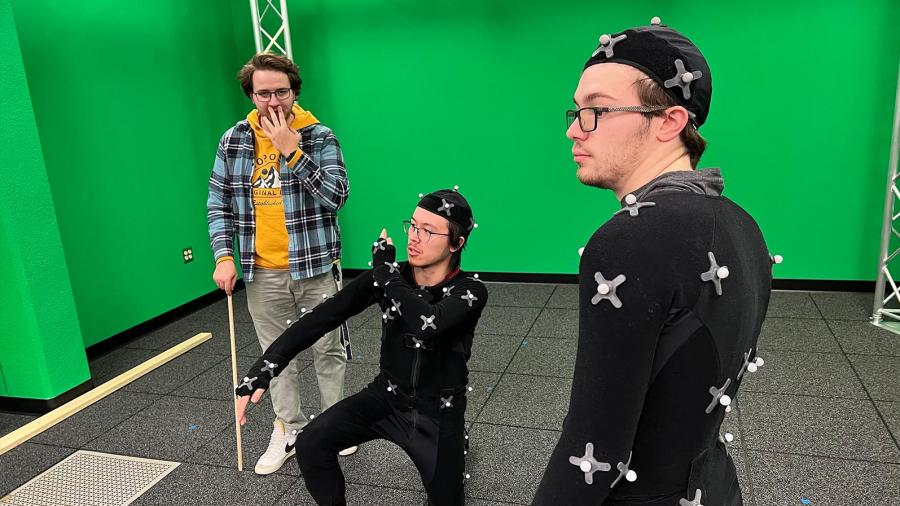 Students in the Motion Capture Studio