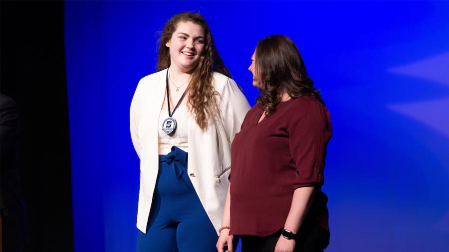 Erin O'Brien and Associate Athletic Director Erin Sullivan