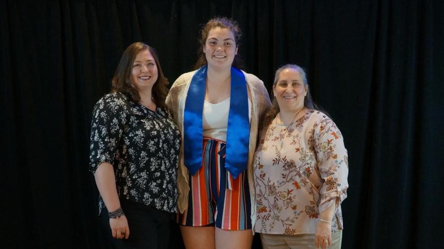 Erin O'Brien, Bestow the Stoll ceremony, with mentors Amanda Rogers and Laura Schmidt