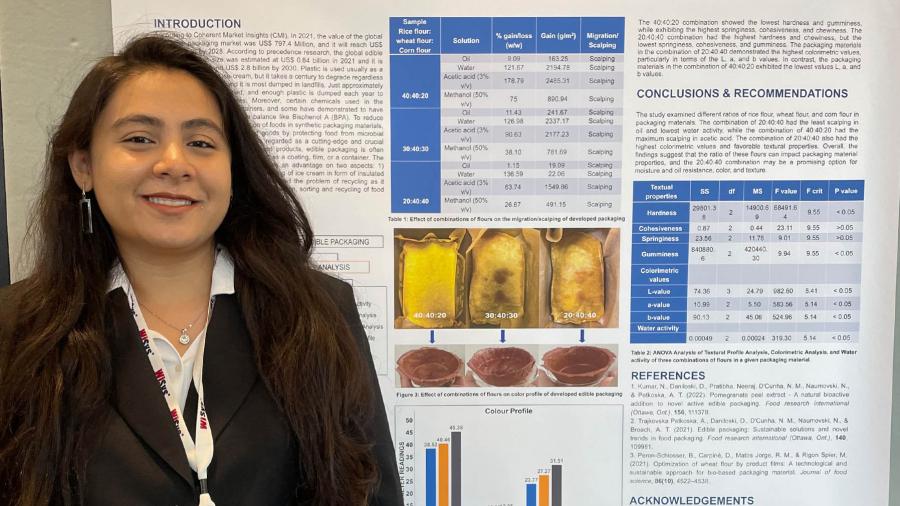 Priyanka Shah presenting at WiSys SPARK Symposium's poster presentation