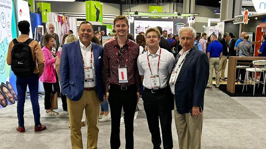 Charlie Casper and IREM co-president Glen Jakober, John Sobota and Fred Prassas