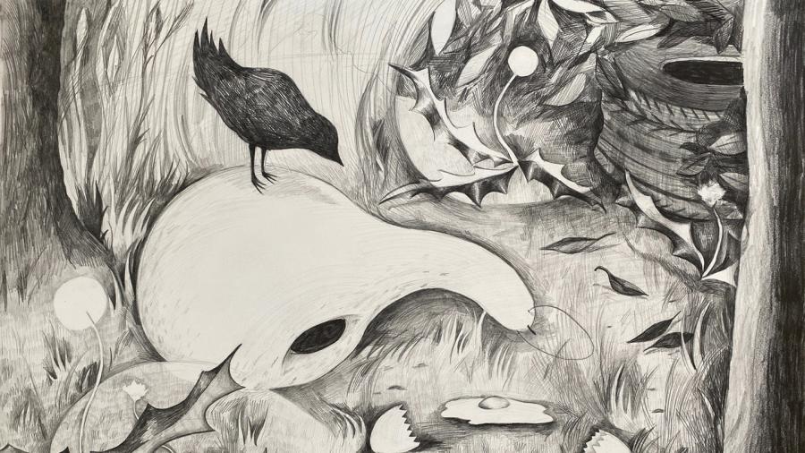 “Empty Nester” by UW-Stout Assistant Professor Mary Climes took first place in the Drawing and Pastels division of the Minnesota State Fair art contest.