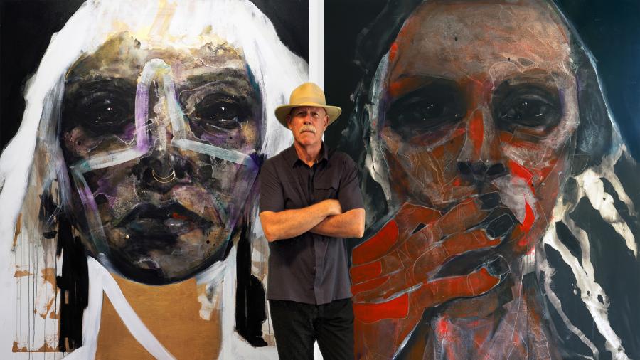 An art exhibit at UW-Stout’s Furlong Gallery will feature alum William Stoehr’s paintings, which showcase those affected by substance use disorder. He 