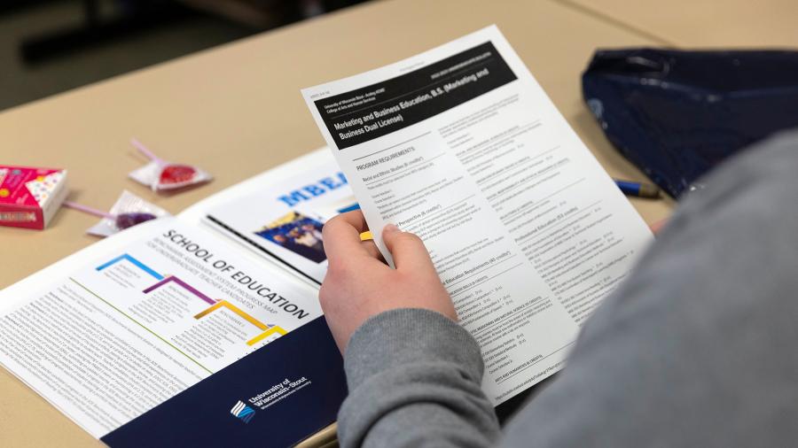 A total of 94 students from 11 regional high schools attended Teach Day, sponsored by UW-Stout’s School of Education.
