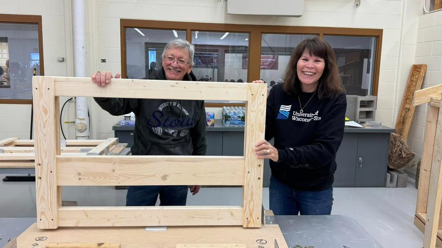 Don and Peggy Qually in the Construction Lab