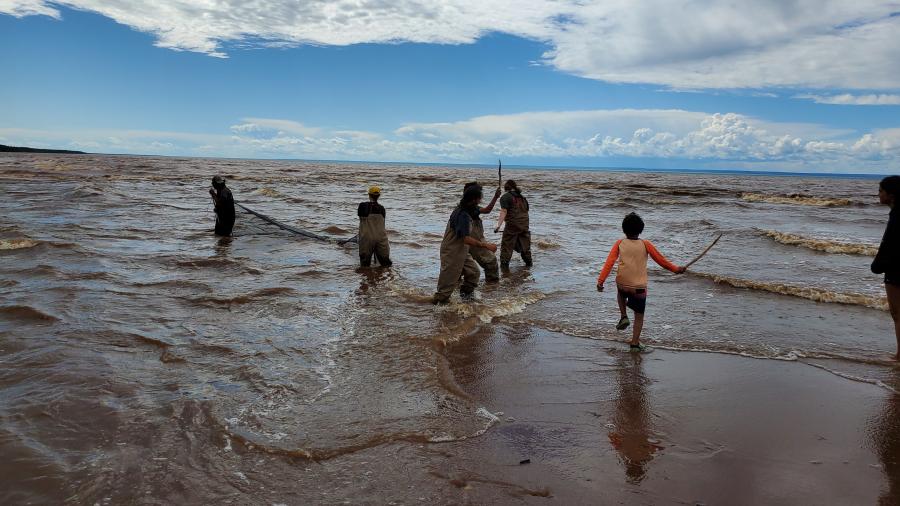 Summer ichthyology students on Lake Superior.