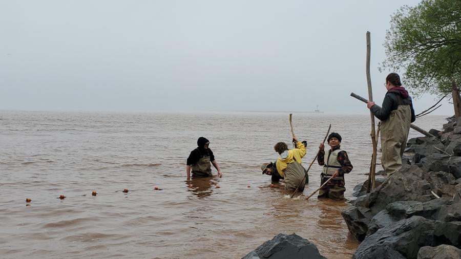 Summer ichthyology students on Lake Superior.
