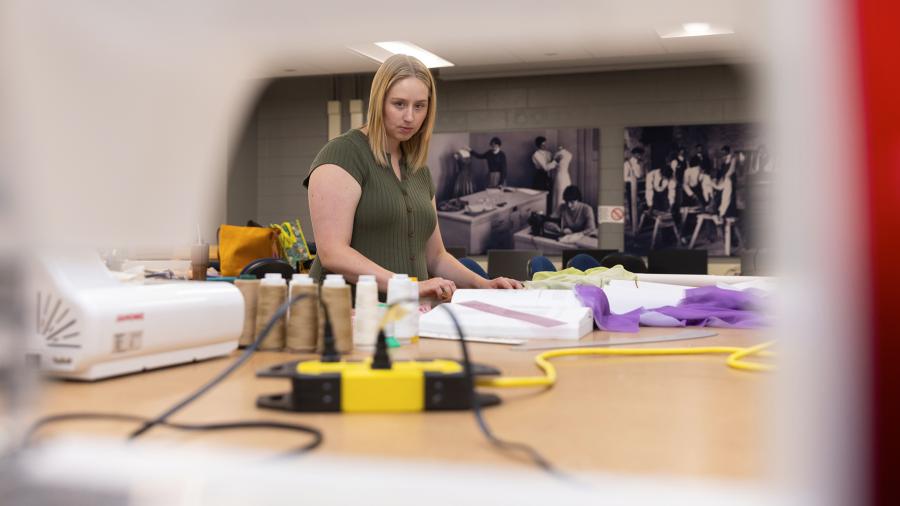 Cermin has been working in the Apparel Production Lab at UW-Stout this summer to create her collection for the show.