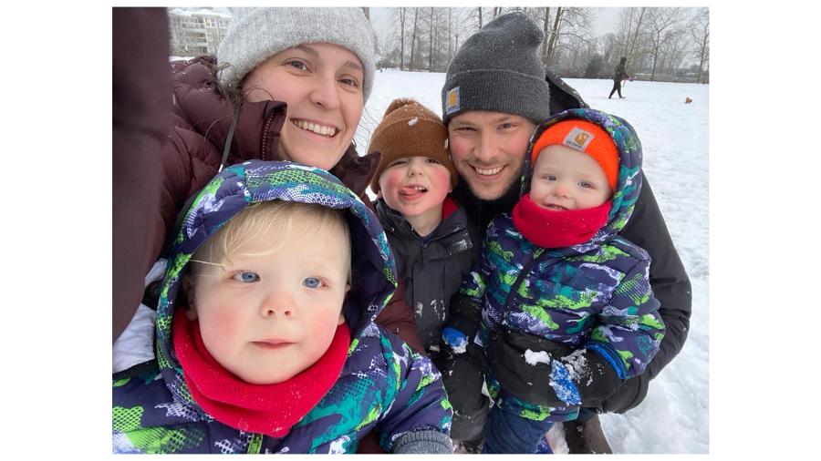 UW-Stout alums Kirby and Tyler Hanson and their sons