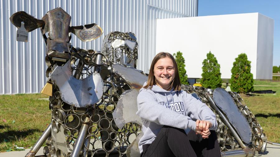 Renae van de Hagen, a senior in industrial and product design, was one of five students who worked on the project.