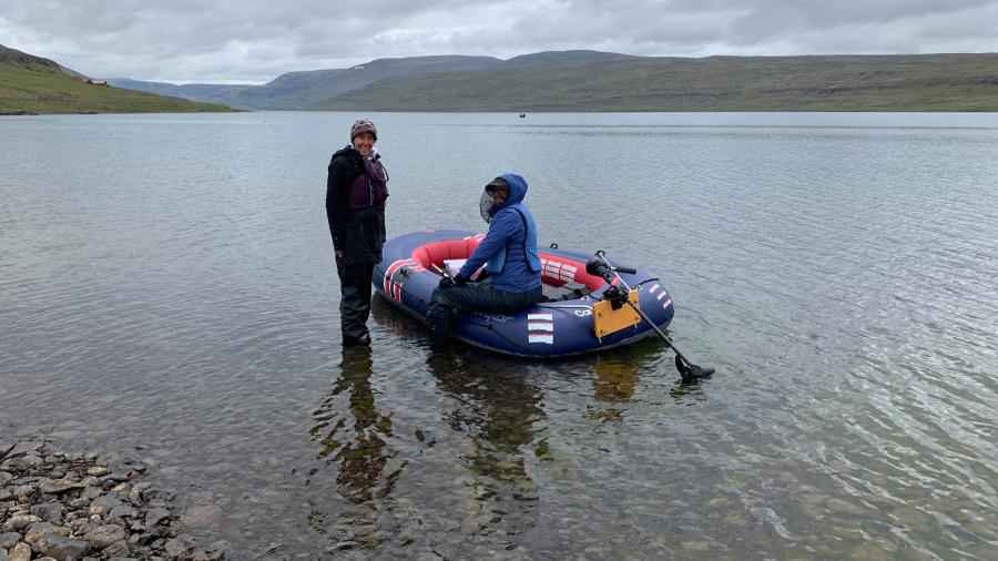 Nicole Hayes and Bridget Deemer at a glacial lake