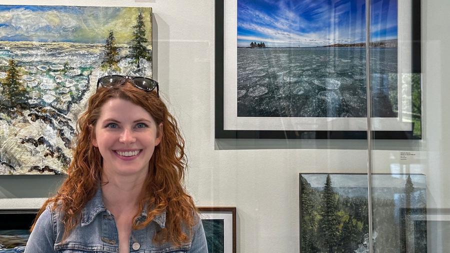 Melanie Graves' artwork 'Winter in Grand Marais' on exhibit at the MN Zoo