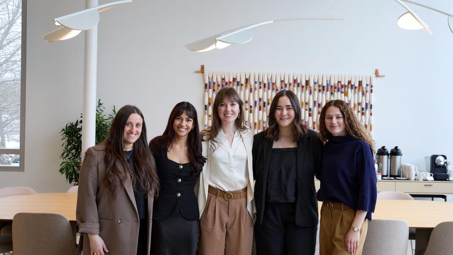 Khendra Thompson, center, with other Steelcase NEXT competition finalists.