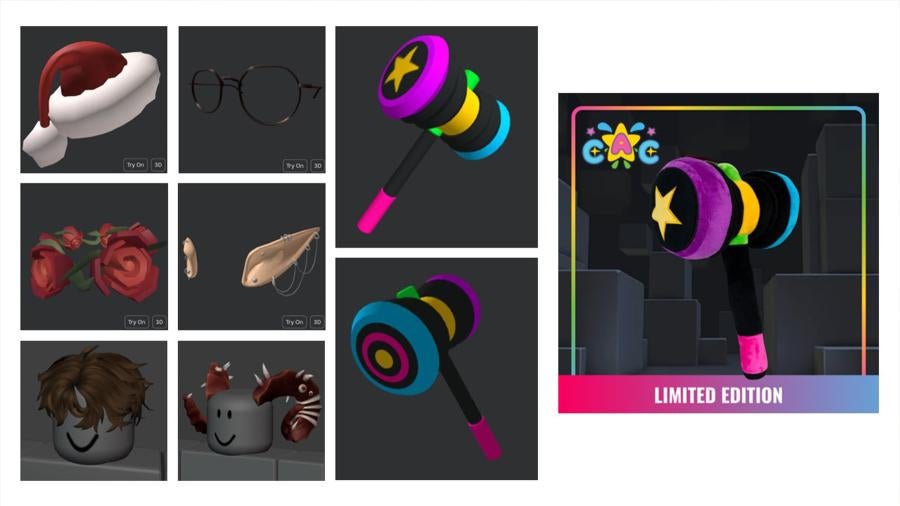 Alex Rowley, Roblox assets and hammer plushie