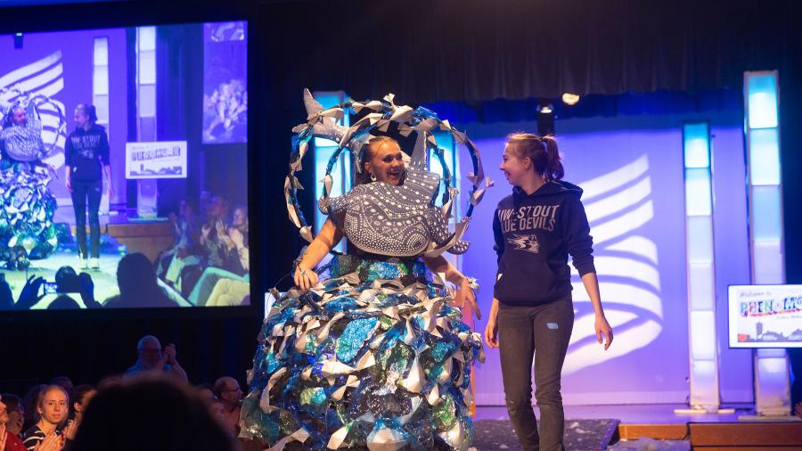 "Choreography of the Deep" was the first-place winner in the Fashion Without Fabric show