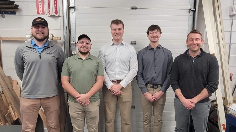 Erik Kramer, Chase Rodewald, Luke Mertens, Riley Stiehl and Zachary Morgan