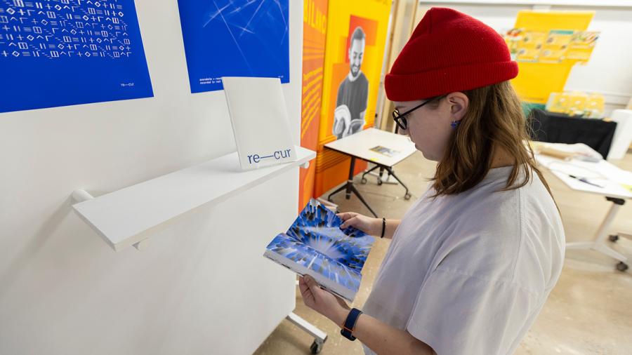 Woman reads a magazine