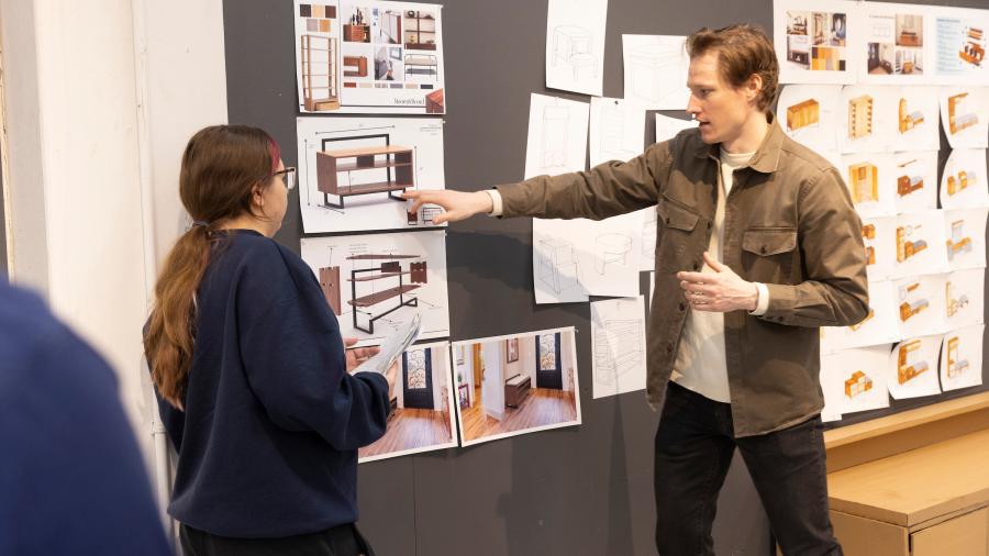 Man and woman in classroom