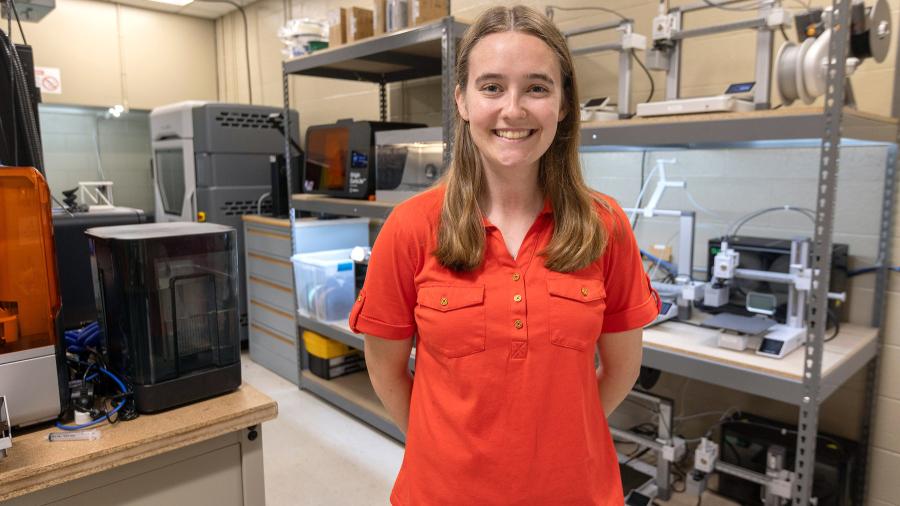 Woman poses in lab