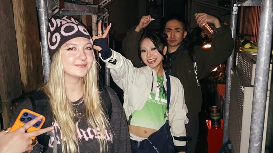Three young people posing