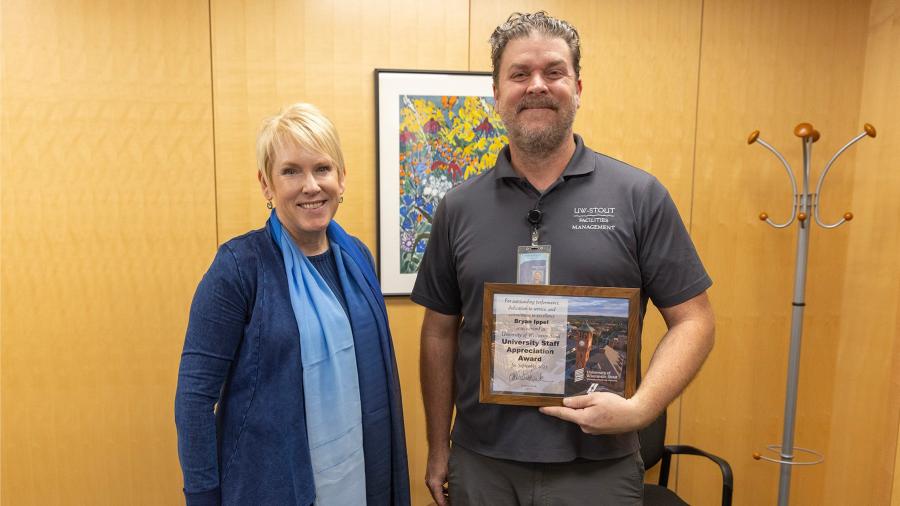 Bryan Ippel and Chancellor Katherine Frank