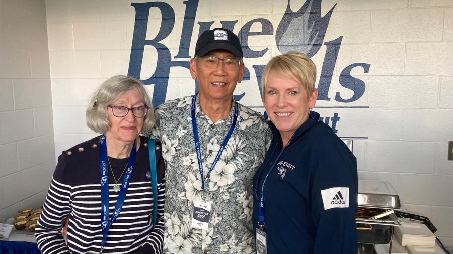 Howard and Charlotte Lee with Chancellor Katherine Frank