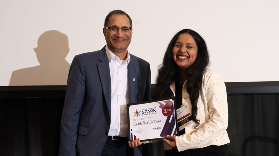 Caldrida Pearl D Souza wins second place at WiSys Quick Pitch State Final