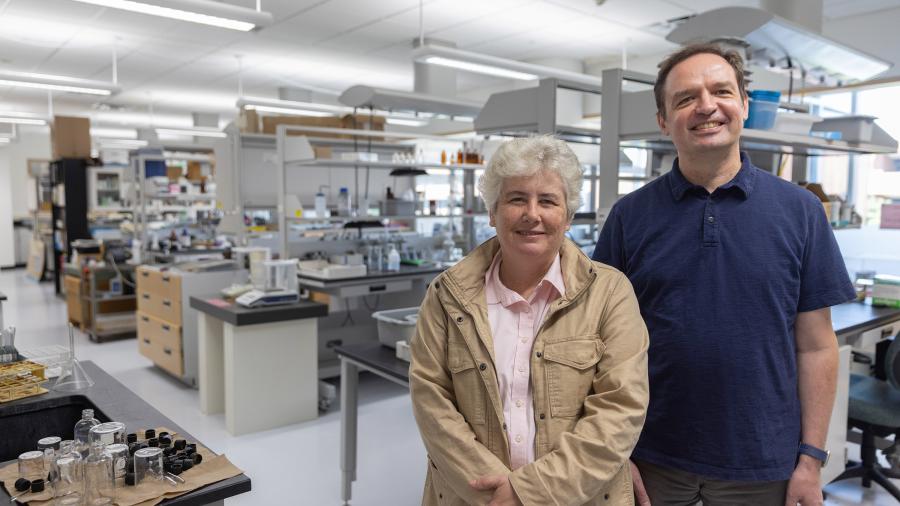 Two professors in lab