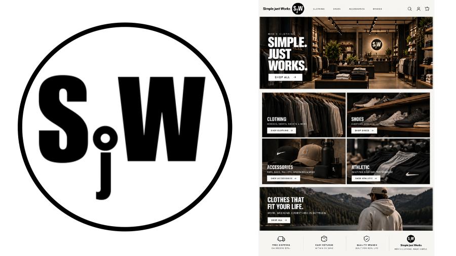 Simple just Works logo and website concept
