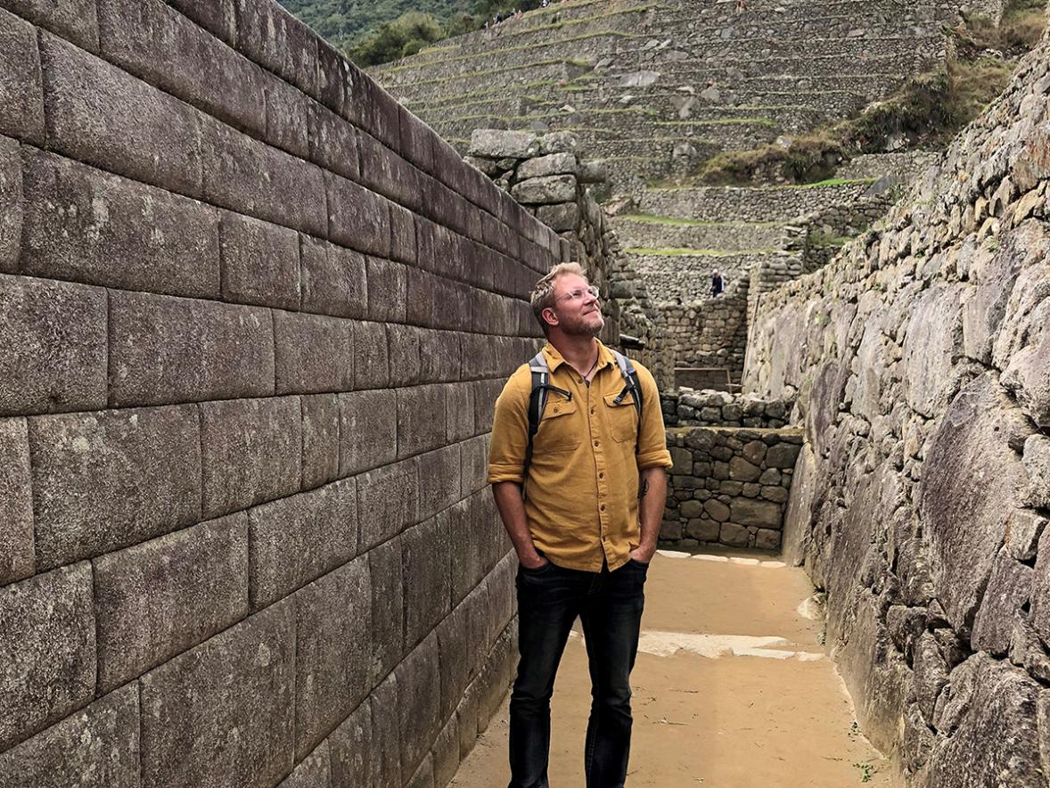 UW-Stout Associate Professor Nels Paulson at Machu Picchu in Peru. Paulson had a sabbatical last year to study how haute cuisine can empower biodiversity and communities.
