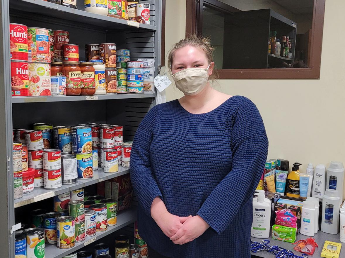 Helping Hand Food Pantry student volunteer Jamee Bastman.