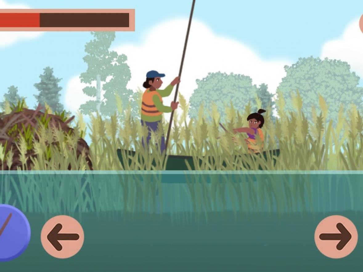 Wild rice gathering in game